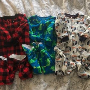 3 pair Just One You by Carters footed pjs sz 2T